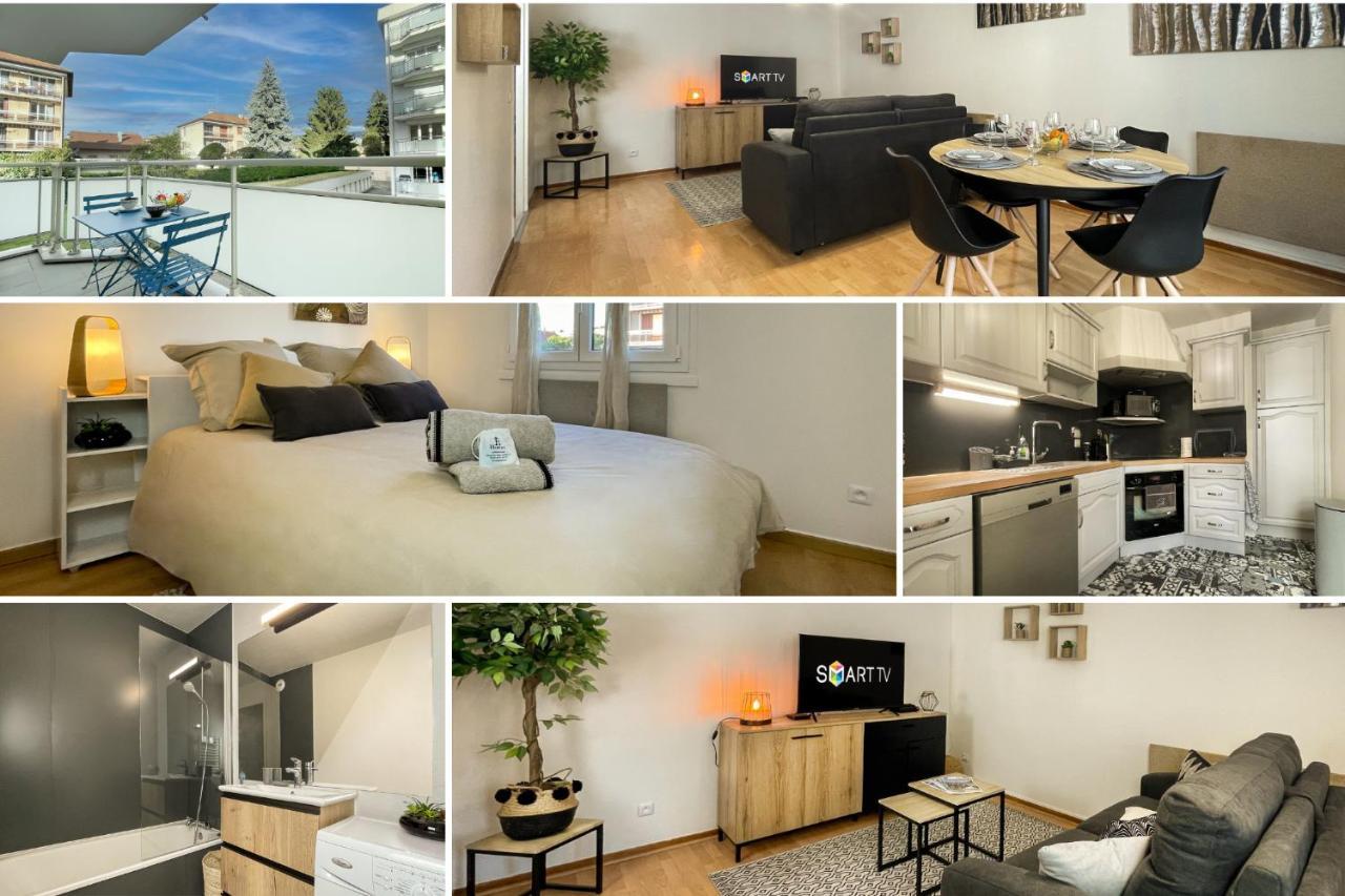 Homey Wood - New - Appartement Avec Une Chambre - Parking Prive Gratuit - Balcon Prive - A 5 Min De La Gare Pour Rejoindre Geneve Аннмасс Екстер'єр фото